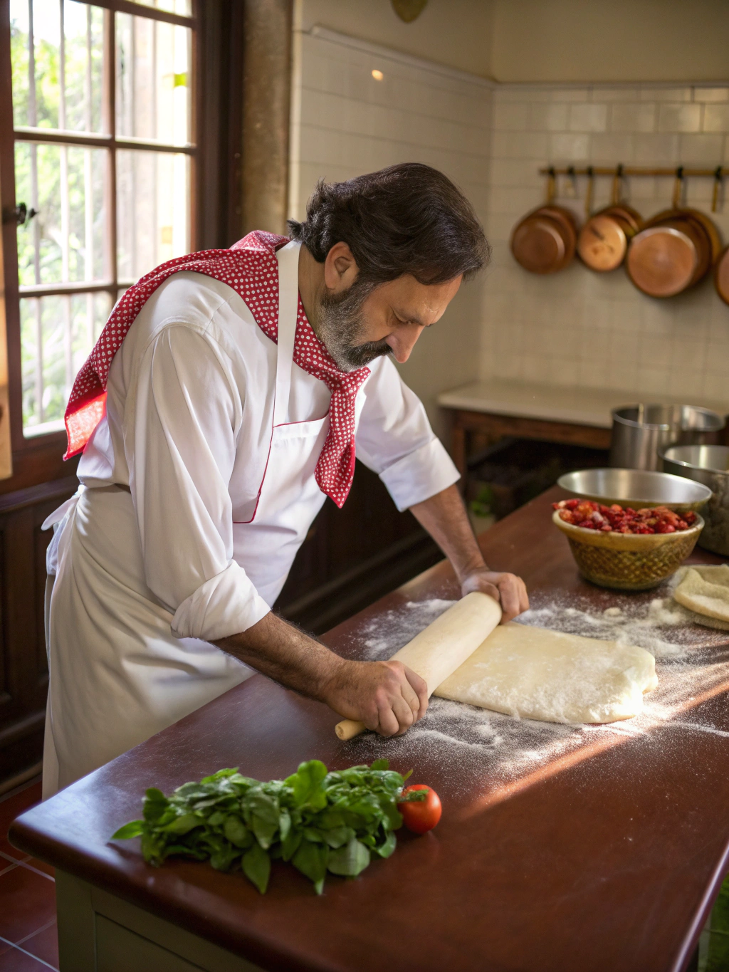 Executive Chef Marco Valenti preparing handcrafted pasta